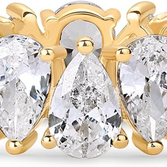 Neiman Marcus 14K Gold Plated Pear Love Eternity Ring - Picture 4 of 4